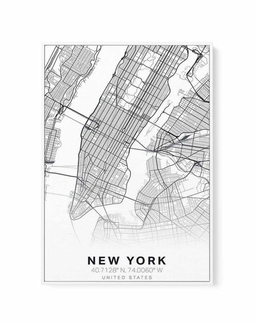 Line Art Map Of New York | Framed Canvas-CANVAS-You can shop wall art online with Olive et Oriel for everything from abstract art to fun kids wall art. Our beautiful modern art prints and canvas art are available from large canvas prints to wall art paintings and our proudly Australian artwork collection offers only the highest quality framed large wall art and canvas art Australia - You can buy fashion photography prints or Hampton print posters and paintings on canvas from Olive et Oriel and h