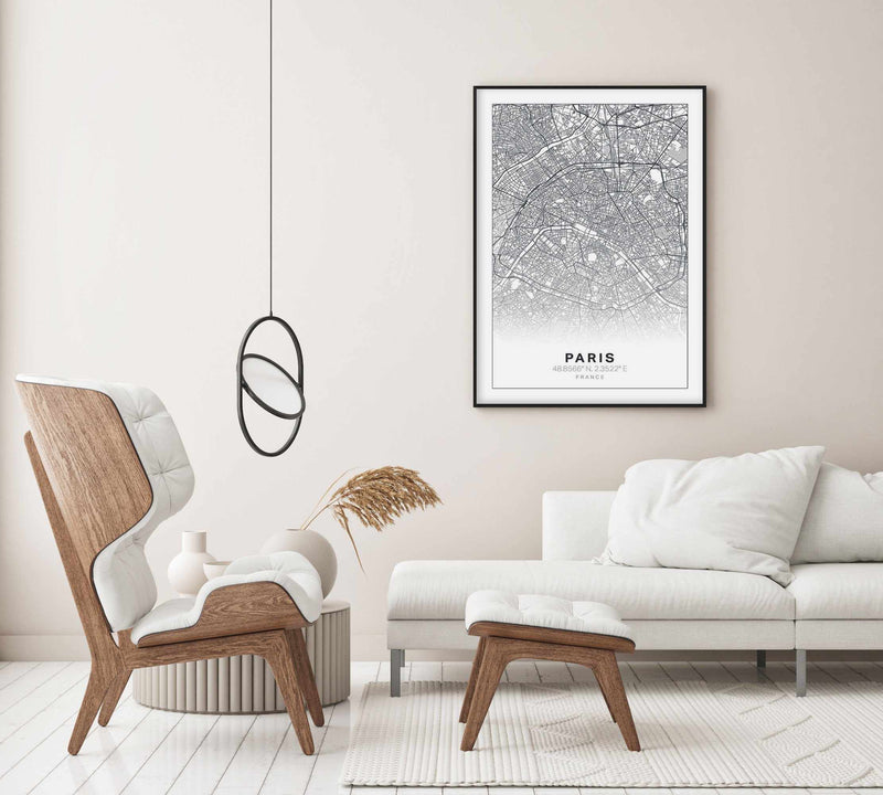 Line Art Map Of Paris Art Print-PRINT-Olive et Oriel-Olive et Oriel-Buy-Australian-Art-Prints-Online-with-Olive-et-Oriel-Your-Artwork-Specialists-Austrailia-Decorate-With-Coastal-Photo-Wall-Art-Prints-From-Our-Beach-House-Artwork-Collection-Fine-Poster-and-Framed-Artwork