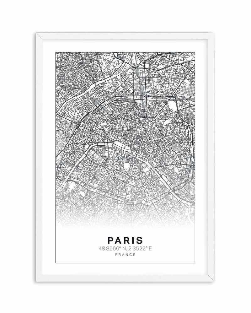 Line Art Map Of Paris Art Print-PRINT-Olive et Oriel-Olive et Oriel-A5 | 5.8" x 8.3" | 14.8 x 21cm-White-With White Border-Buy-Australian-Art-Prints-Online-with-Olive-et-Oriel-Your-Artwork-Specialists-Austrailia-Decorate-With-Coastal-Photo-Wall-Art-Prints-From-Our-Beach-House-Artwork-Collection-Fine-Poster-and-Framed-Artwork