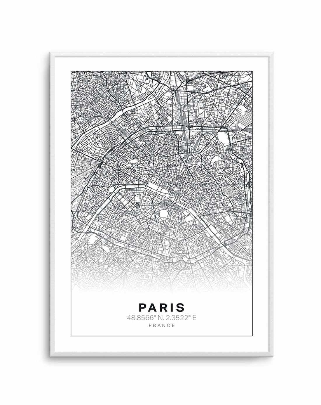 Line Art Map Of Paris Art Print-PRINT-Olive et Oriel-Olive et Oriel-A5 | 5.8" x 8.3" | 14.8 x 21cm-Unframed Art Print-With White Border-Buy-Australian-Art-Prints-Online-with-Olive-et-Oriel-Your-Artwork-Specialists-Austrailia-Decorate-With-Coastal-Photo-Wall-Art-Prints-From-Our-Beach-House-Artwork-Collection-Fine-Poster-and-Framed-Artwork