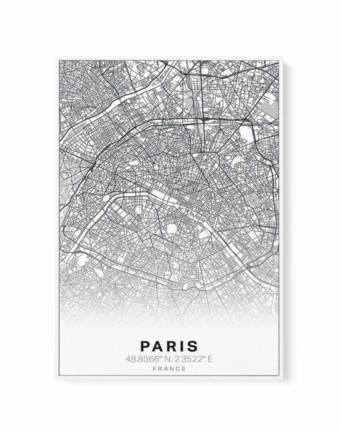 Line Art Map Of Paris | Framed Canvas-CANVAS-You can shop wall art online with Olive et Oriel for everything from abstract art to fun kids wall art. Our beautiful modern art prints and canvas art are available from large canvas prints to wall art paintings and our proudly Australian artwork collection offers only the highest quality framed large wall art and canvas art Australia - You can buy fashion photography prints or Hampton print posters and paintings on canvas from Olive et Oriel and have