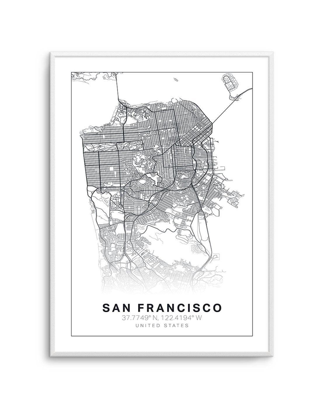 Line Art Map Of San Francisco Art Print-PRINT-Olive et Oriel-Olive et Oriel-A5 | 5.8" x 8.3" | 14.8 x 21cm-Unframed Art Print-With White Border-Buy-Australian-Art-Prints-Online-with-Olive-et-Oriel-Your-Artwork-Specialists-Austrailia-Decorate-With-Coastal-Photo-Wall-Art-Prints-From-Our-Beach-House-Artwork-Collection-Fine-Poster-and-Framed-Artwork