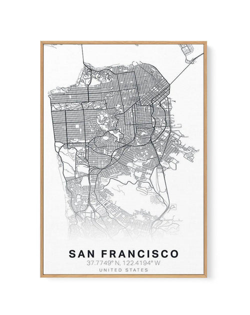Line Art Map Of San Francisco | Framed Canvas-CANVAS-You can shop wall art online with Olive et Oriel for everything from abstract art to fun kids wall art. Our beautiful modern art prints and canvas art are available from large canvas prints to wall art paintings and our proudly Australian artwork collection offers only the highest quality framed large wall art and canvas art Australia - You can buy fashion photography prints or Hampton print posters and paintings on canvas from Olive et Oriel 