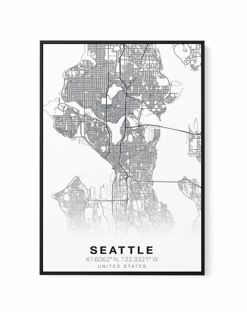 Line Art Map Of Seattle | Framed Canvas-CANVAS-You can shop wall art online with Olive et Oriel for everything from abstract art to fun kids wall art. Our beautiful modern art prints and canvas art are available from large canvas prints to wall art paintings and our proudly Australian artwork collection offers only the highest quality framed large wall art and canvas art Australia - You can buy fashion photography prints or Hampton print posters and paintings on canvas from Olive et Oriel and ha