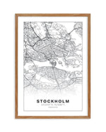 Line Art Map Of Stockholm Art Print-PRINT-Olive et Oriel-Olive et Oriel-50x70 cm | 19.6" x 27.5"-Walnut-With White Border-Buy-Australian-Art-Prints-Online-with-Olive-et-Oriel-Your-Artwork-Specialists-Austrailia-Decorate-With-Coastal-Photo-Wall-Art-Prints-From-Our-Beach-House-Artwork-Collection-Fine-Poster-and-Framed-Artwork