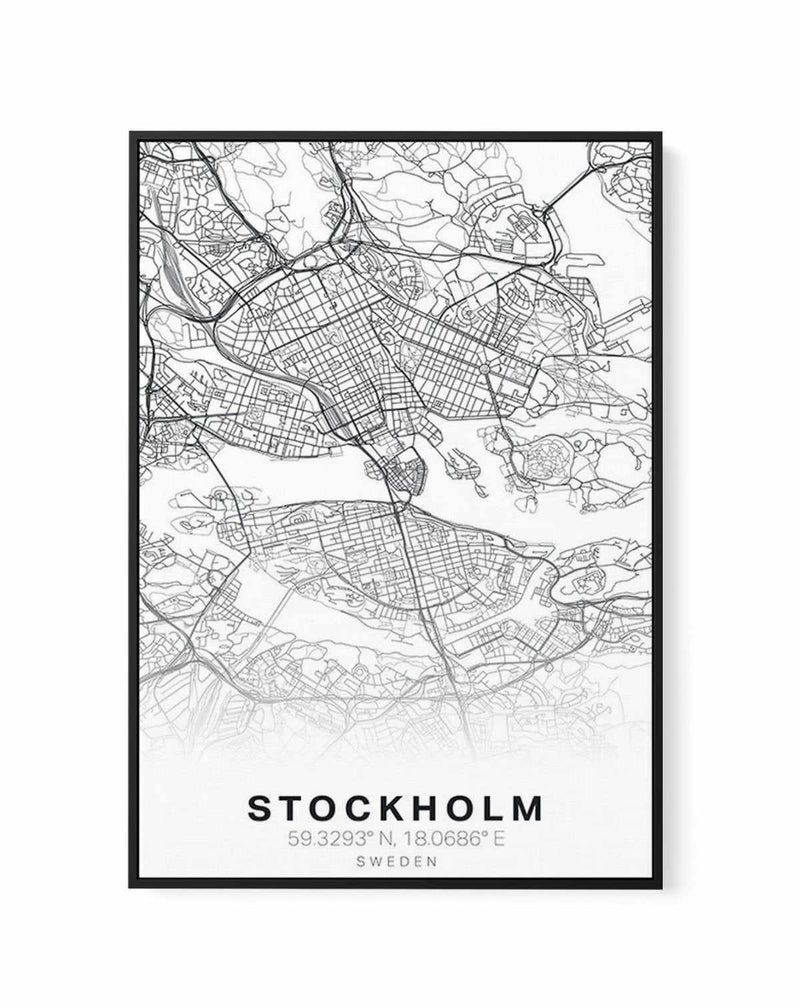 Line Art Map Of Stockholm | Framed Canvas-CANVAS-You can shop wall art online with Olive et Oriel for everything from abstract art to fun kids wall art. Our beautiful modern art prints and canvas art are available from large canvas prints to wall art paintings and our proudly Australian artwork collection offers only the highest quality framed large wall art and canvas art Australia - You can buy fashion photography prints or Hampton print posters and paintings on canvas from Olive et Oriel and 