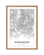 Line Art Map Of Washington Art Print-PRINT-Olive et Oriel-Olive et Oriel-50x70 cm | 19.6" x 27.5"-Walnut-With White Border-Buy-Australian-Art-Prints-Online-with-Olive-et-Oriel-Your-Artwork-Specialists-Austrailia-Decorate-With-Coastal-Photo-Wall-Art-Prints-From-Our-Beach-House-Artwork-Collection-Fine-Poster-and-Framed-Artwork