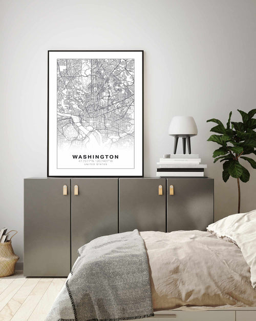 Line Art Map Of Washington Art Print-PRINT-Olive et Oriel-Olive et Oriel-Buy-Australian-Art-Prints-Online-with-Olive-et-Oriel-Your-Artwork-Specialists-Austrailia-Decorate-With-Coastal-Photo-Wall-Art-Prints-From-Our-Beach-House-Artwork-Collection-Fine-Poster-and-Framed-Artwork