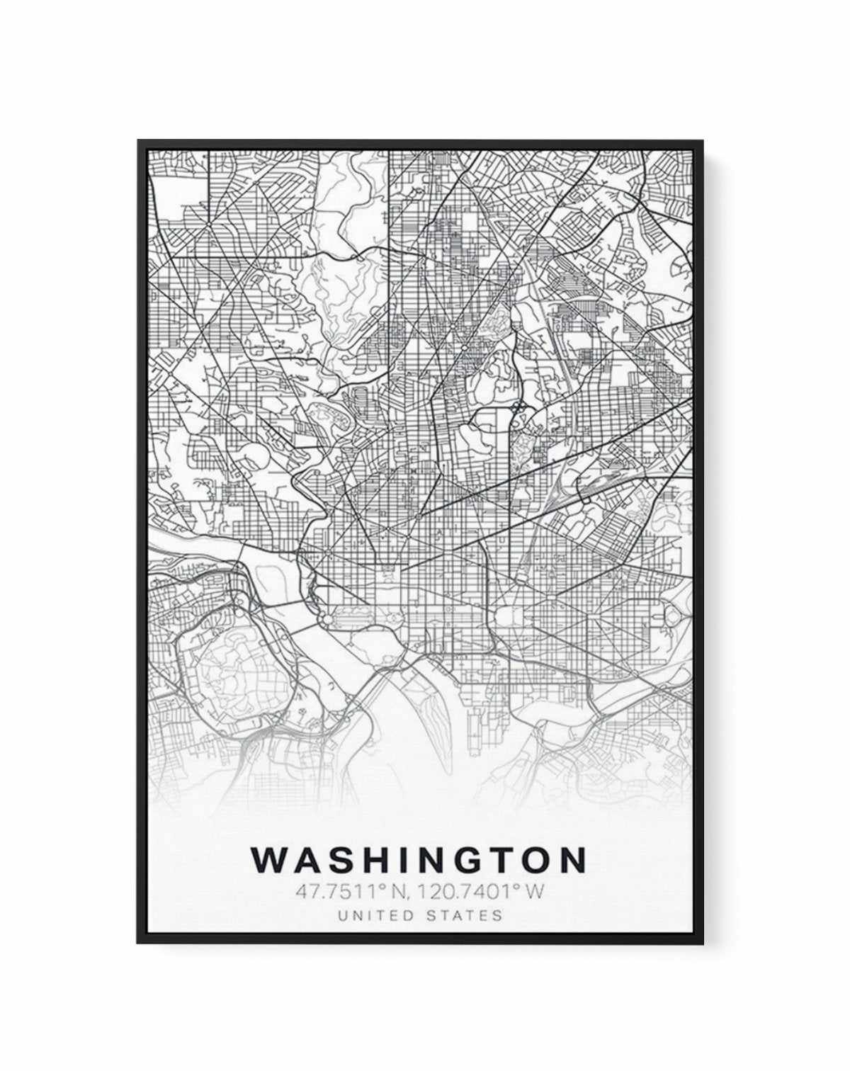 Line Art Map Of Washington | Framed Canvas-CANVAS-You can shop wall art online with Olive et Oriel for everything from abstract art to fun kids wall art. Our beautiful modern art prints and canvas art are available from large canvas prints to wall art paintings and our proudly Australian artwork collection offers only the highest quality framed large wall art and canvas art Australia - You can buy fashion photography prints or Hampton print posters and paintings on canvas from Olive et Oriel and