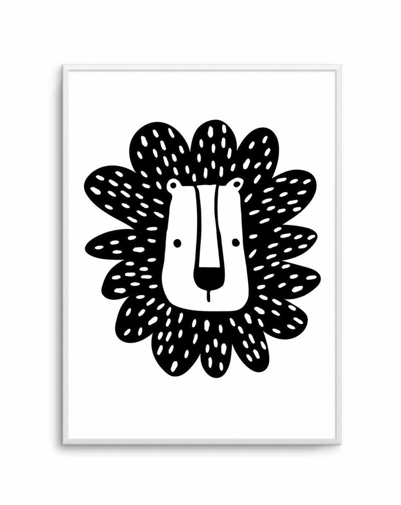 Lion II B&W Art Print-PRINT-Olive et Oriel-Olive et Oriel-A5 | 5.8" x 8.3" | 14.8 x 21cm-Unframed Art Print-With White Border-Buy-Australian-Art-Prints-Online-with-Olive-et-Oriel-Your-Artwork-Specialists-Austrailia-Decorate-With-Coastal-Photo-Wall-Art-Prints-From-Our-Beach-House-Artwork-Collection-Fine-Poster-and-Framed-Artwork