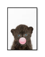 Little Black Leopard Cub | Blowing Pink Bubble | Framed Canvas-CANVAS-You can shop wall art online with Olive et Oriel for everything from abstract art to fun kids wall art. Our beautiful modern art prints and canvas art are available from large canvas prints to wall art paintings and our proudly Australian artwork collection offers only the highest quality framed large wall art and canvas art Australia - You can buy fashion photography prints or Hampton print posters and paintings on canvas fro