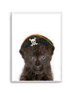 Little Black Leopard Cub | Pirate Hat Art Print-PRINT-Olive et Oriel-Olive et Oriel-A5 | 5.8" x 8.3" | 14.8 x 21cm-Unframed Art Print-With White Border-Buy-Australian-Art-Prints-Online-with-Olive-et-Oriel-Your-Artwork-Specialists-Austrailia-Decorate-With-Coastal-Photo-Wall-Art-Prints-From-Our-Beach-House-Artwork-Collection-Fine-Poster-and-Framed-Artwork