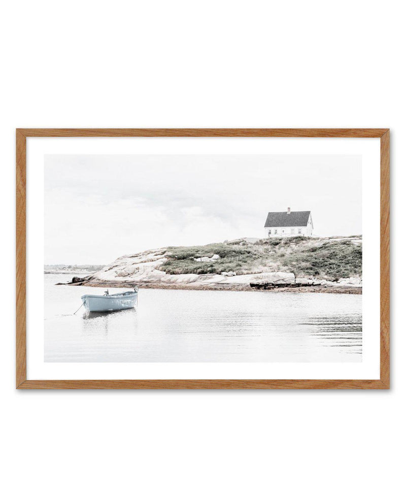 Little Blue Boat Art Print-PRINT-Olive et Oriel-Olive et Oriel-50x70 cm | 19.6" x 27.5"-Walnut-With White Border-Buy-Australian-Art-Prints-Online-with-Olive-et-Oriel-Your-Artwork-Specialists-Austrailia-Decorate-With-Coastal-Photo-Wall-Art-Prints-From-Our-Beach-House-Artwork-Collection-Fine-Poster-and-Framed-Artwork