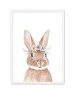 Little Bunny | Flower Crown Art Print-PRINT-Olive et Oriel-Olive et Oriel-A5 | 5.8" x 8.3" | 14.8 x 21cm-White-With White Border-Buy-Australian-Art-Prints-Online-with-Olive-et-Oriel-Your-Artwork-Specialists-Austrailia-Decorate-With-Coastal-Photo-Wall-Art-Prints-From-Our-Beach-House-Artwork-Collection-Fine-Poster-and-Framed-Artwork