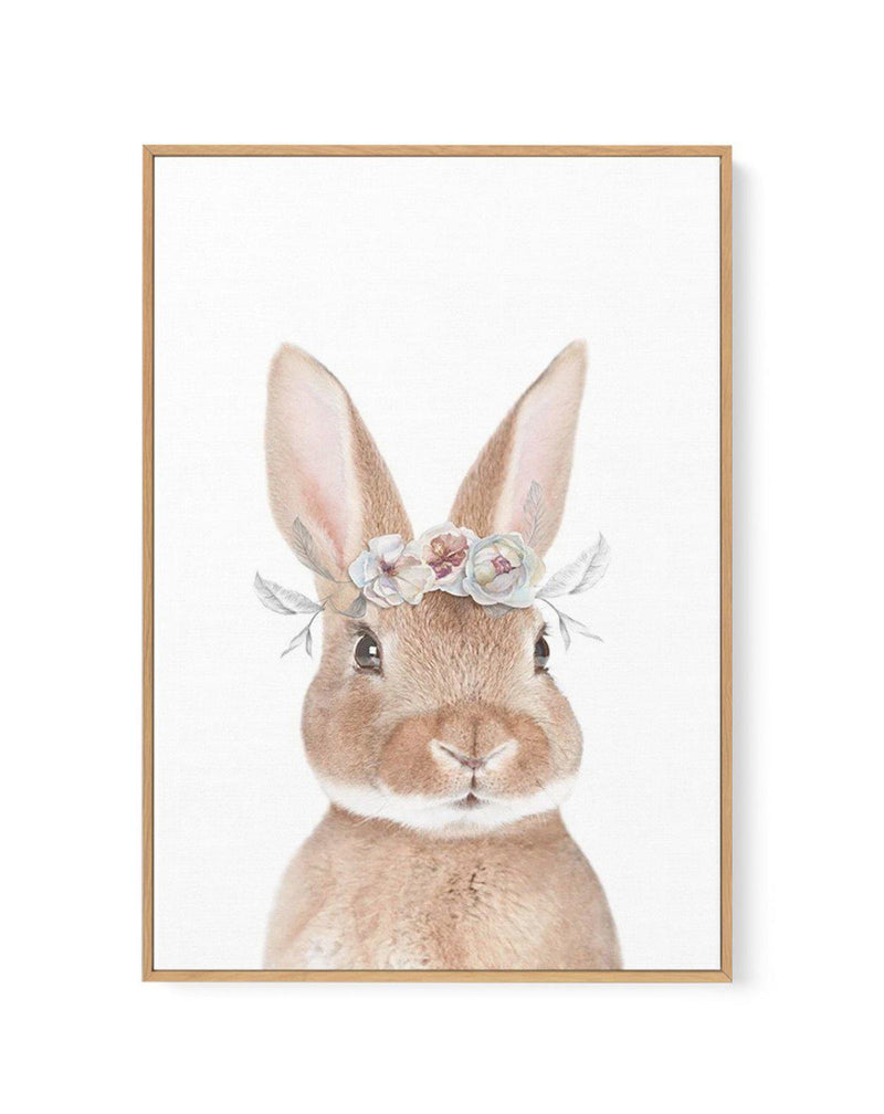 Little Bunny | Flower Crown | Framed Canvas-CANVAS-You can shop wall art online with Olive et Oriel for everything from abstract art to fun kids wall art. Our beautiful modern art prints and canvas art are available from large canvas prints to wall art paintings and our proudly Australian artwork collection offers only the highest quality framed large wall art and canvas art Australia - You can buy fashion photography prints or Hampton print posters and paintings on canvas from Olive et Oriel an