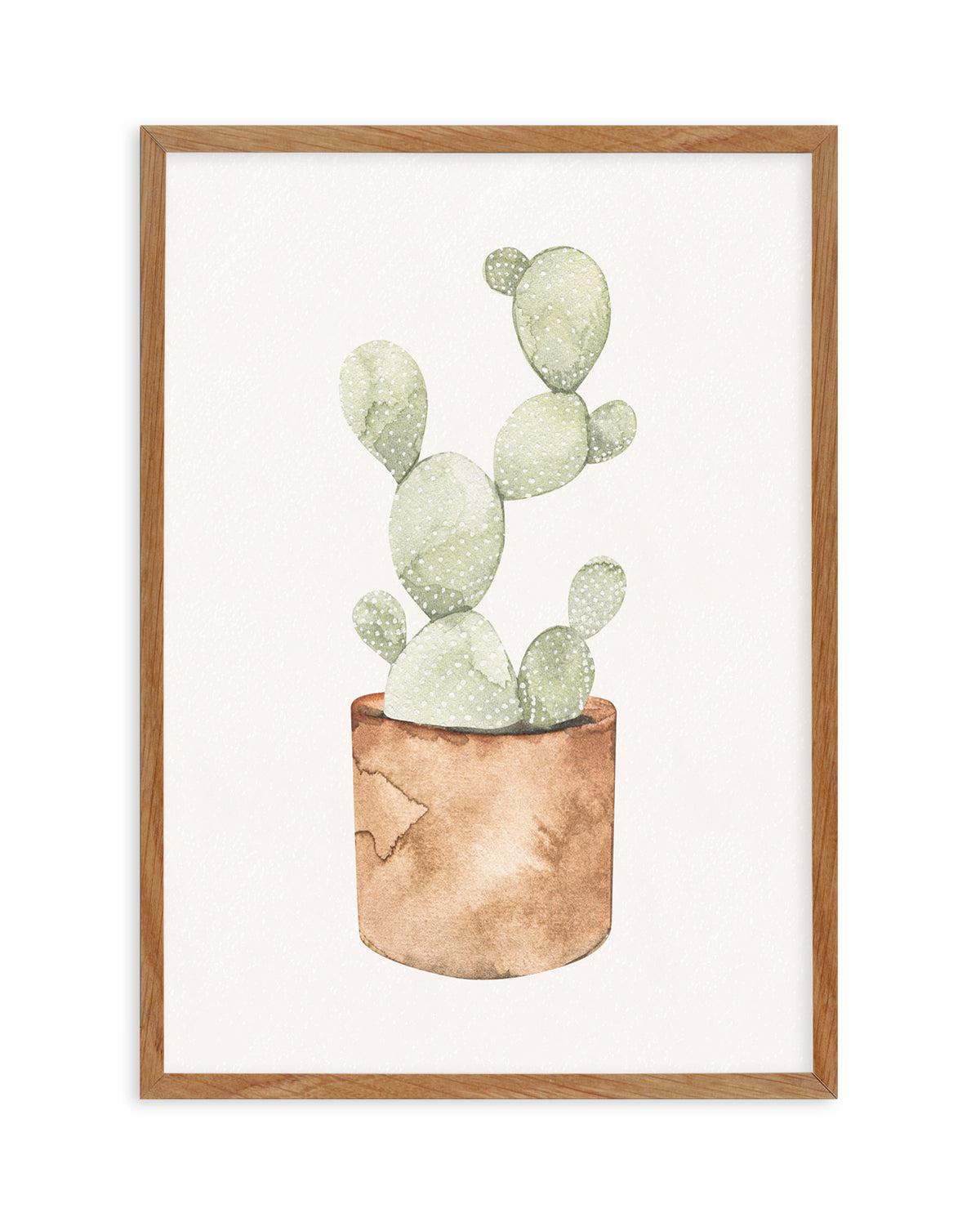 Little Cactus Art Print-PRINT-Olive et Oriel-Olive et Oriel-50x70 cm | 19.6" x 27.5"-Walnut-With White Border-Buy-Australian-Art-Prints-Online-with-Olive-et-Oriel-Your-Artwork-Specialists-Austrailia-Decorate-With-Coastal-Photo-Wall-Art-Prints-From-Our-Beach-House-Artwork-Collection-Fine-Poster-and-Framed-Artwork