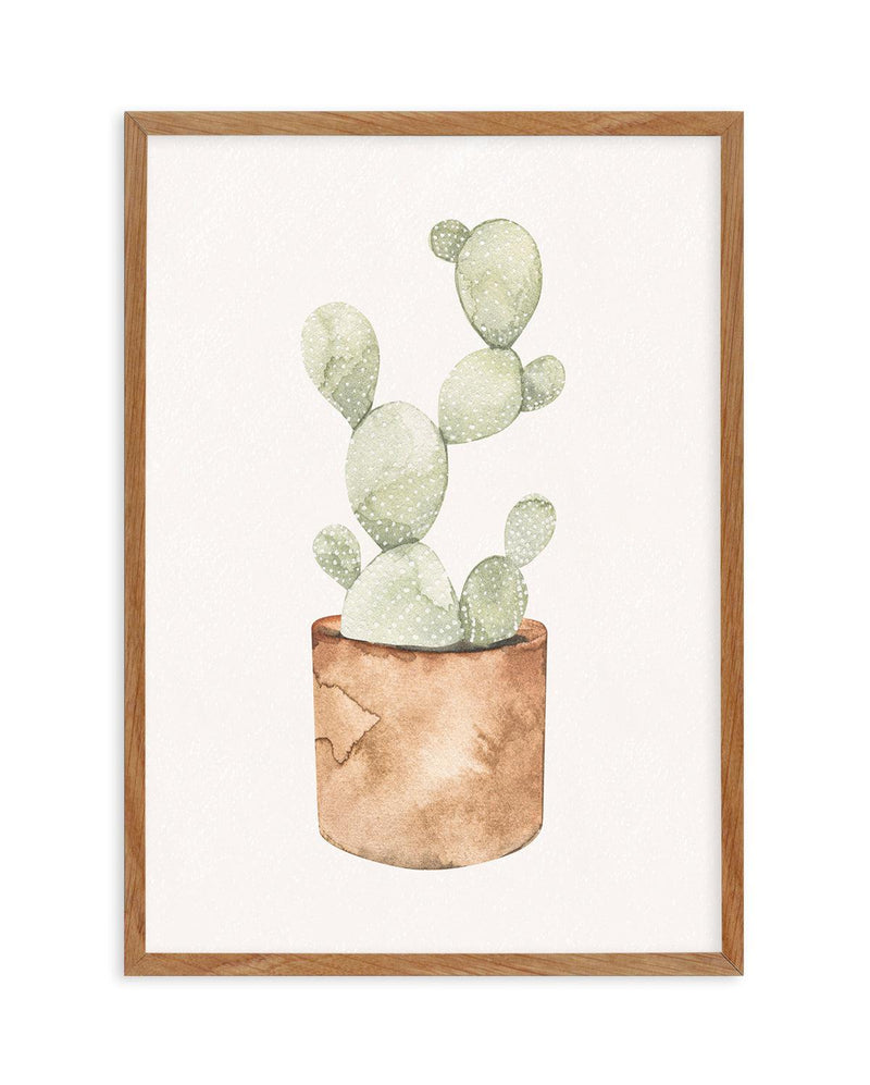 Little Cactus Art Print-PRINT-Olive et Oriel-Olive et Oriel-50x70 cm | 19.6" x 27.5"-Walnut-With White Border-Buy-Australian-Art-Prints-Online-with-Olive-et-Oriel-Your-Artwork-Specialists-Austrailia-Decorate-With-Coastal-Photo-Wall-Art-Prints-From-Our-Beach-House-Artwork-Collection-Fine-Poster-and-Framed-Artwork