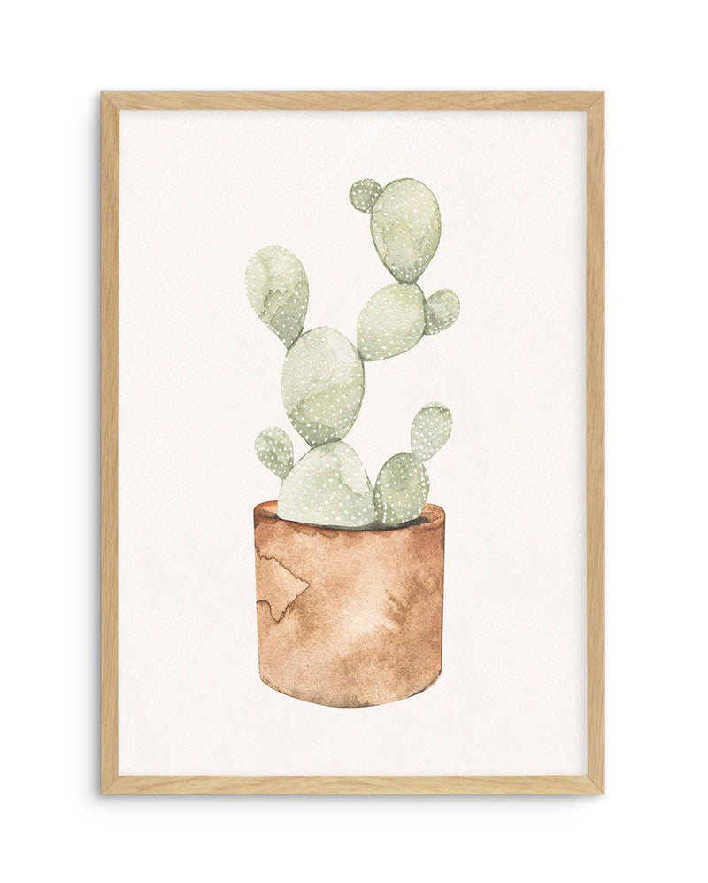 Little Cactus Art Print-PRINT-Olive et Oriel-Olive et Oriel-A5 | 5.8" x 8.3" | 14.8 x 21cm-Oak-With White Border-Buy-Australian-Art-Prints-Online-with-Olive-et-Oriel-Your-Artwork-Specialists-Austrailia-Decorate-With-Coastal-Photo-Wall-Art-Prints-From-Our-Beach-House-Artwork-Collection-Fine-Poster-and-Framed-Artwork