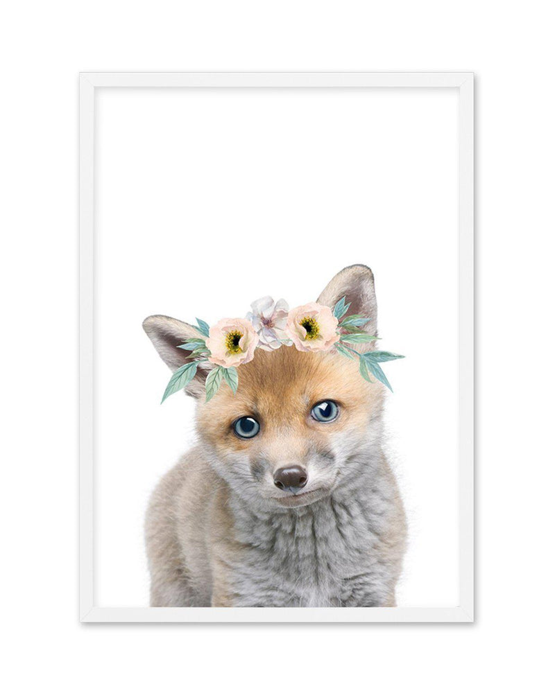 Little Fox | Flower Crown Art Print-PRINT-Olive et Oriel-Olive et Oriel-A5 | 5.8" x 8.3" | 14.8 x 21cm-White-With White Border-Buy-Australian-Art-Prints-Online-with-Olive-et-Oriel-Your-Artwork-Specialists-Austrailia-Decorate-With-Coastal-Photo-Wall-Art-Prints-From-Our-Beach-House-Artwork-Collection-Fine-Poster-and-Framed-Artwork