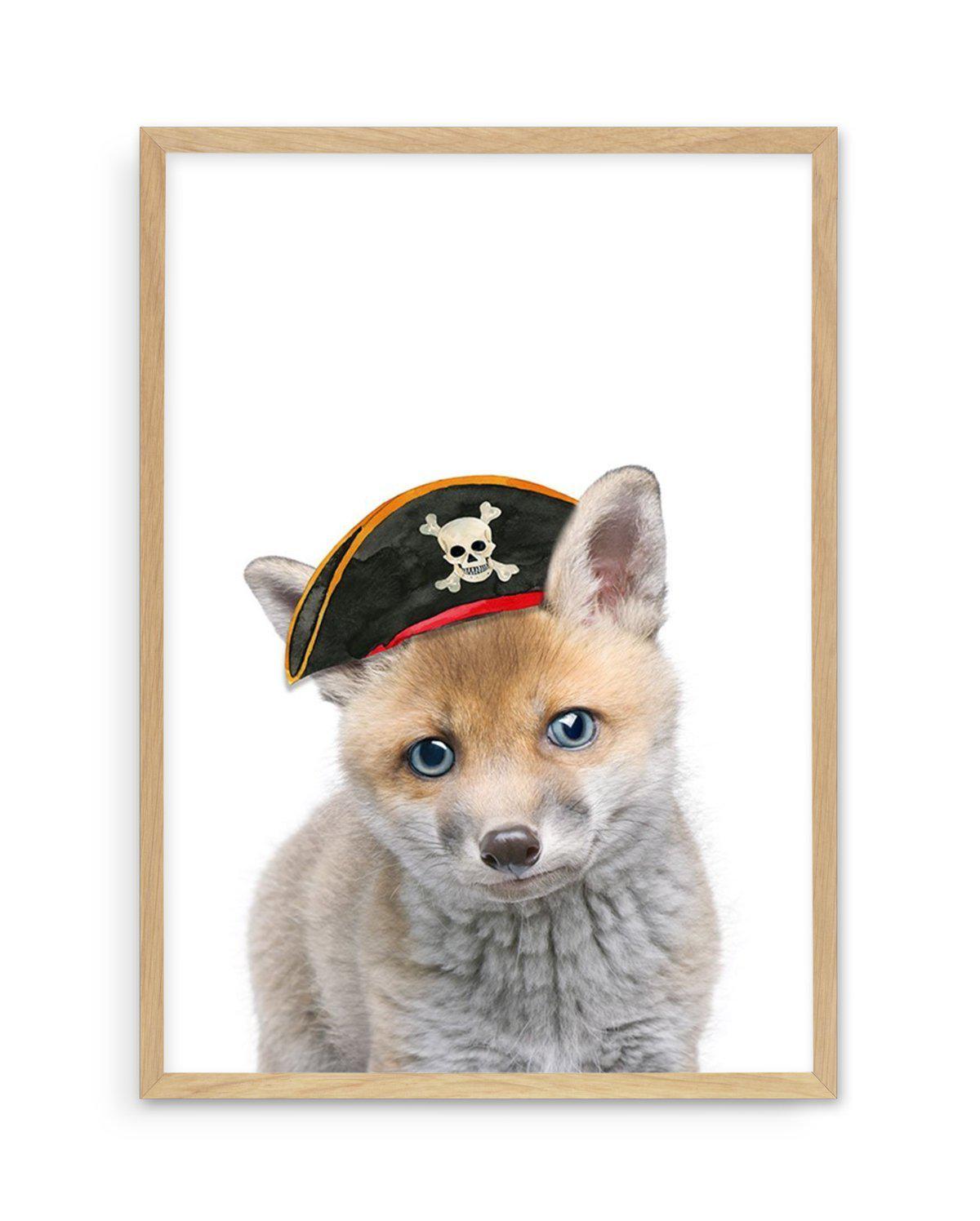 Little Fox | Pirate Hat Art Print-PRINT-Olive et Oriel-Olive et Oriel-A5 | 5.8" x 8.3" | 14.8 x 21cm-Oak-With White Border-Buy-Australian-Art-Prints-Online-with-Olive-et-Oriel-Your-Artwork-Specialists-Austrailia-Decorate-With-Coastal-Photo-Wall-Art-Prints-From-Our-Beach-House-Artwork-Collection-Fine-Poster-and-Framed-Artwork