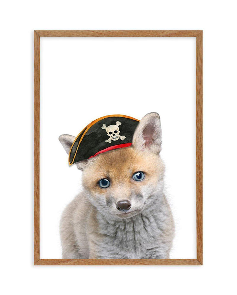 Little Fox | Pirate Hat Art Print-PRINT-Olive et Oriel-Olive et Oriel-50x70 cm | 19.6" x 27.5"-Walnut-With White Border-Buy-Australian-Art-Prints-Online-with-Olive-et-Oriel-Your-Artwork-Specialists-Austrailia-Decorate-With-Coastal-Photo-Wall-Art-Prints-From-Our-Beach-House-Artwork-Collection-Fine-Poster-and-Framed-Artwork