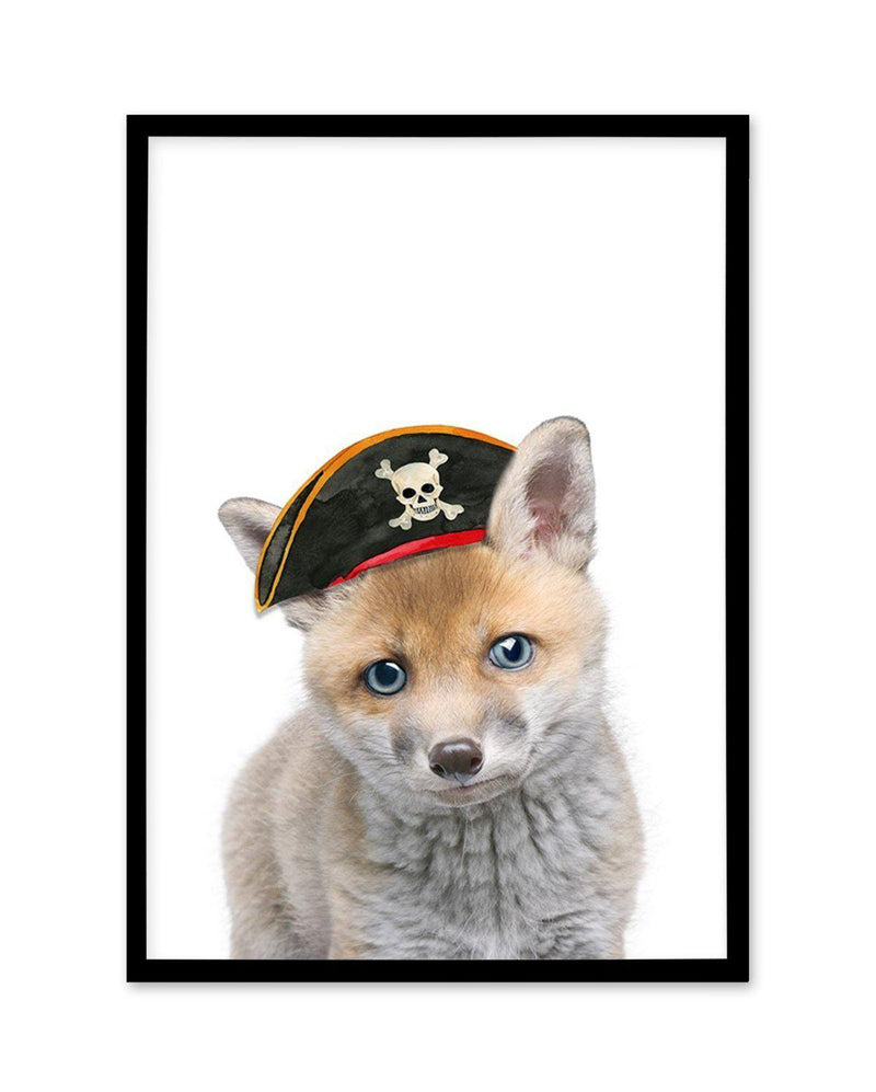 Little Fox | Pirate Hat Art Print-PRINT-Olive et Oriel-Olive et Oriel-A5 | 5.8" x 8.3" | 14.8 x 21cm-Black-With White Border-Buy-Australian-Art-Prints-Online-with-Olive-et-Oriel-Your-Artwork-Specialists-Austrailia-Decorate-With-Coastal-Photo-Wall-Art-Prints-From-Our-Beach-House-Artwork-Collection-Fine-Poster-and-Framed-Artwork