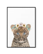 Little Leopard Cub | Flower Crown | Framed Canvas-CANVAS-You can shop wall art online with Olive et Oriel for everything from abstract art to fun kids wall art. Our beautiful modern art prints and canvas art are available from large canvas prints to wall art paintings and our proudly Australian artwork collection offers only the highest quality framed large wall art and canvas art Australia - You can buy fashion photography prints or Hampton print posters and paintings on canvas from Olive et Or
