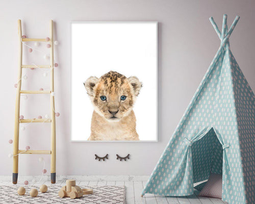 Little Lion Cub Art Print-PRINT-Olive et Oriel-Olive et Oriel-Buy-Australian-Art-Prints-Online-with-Olive-et-Oriel-Your-Artwork-Specialists-Austrailia-Decorate-With-Coastal-Photo-Wall-Art-Prints-From-Our-Beach-House-Artwork-Collection-Fine-Poster-and-Framed-Artwork