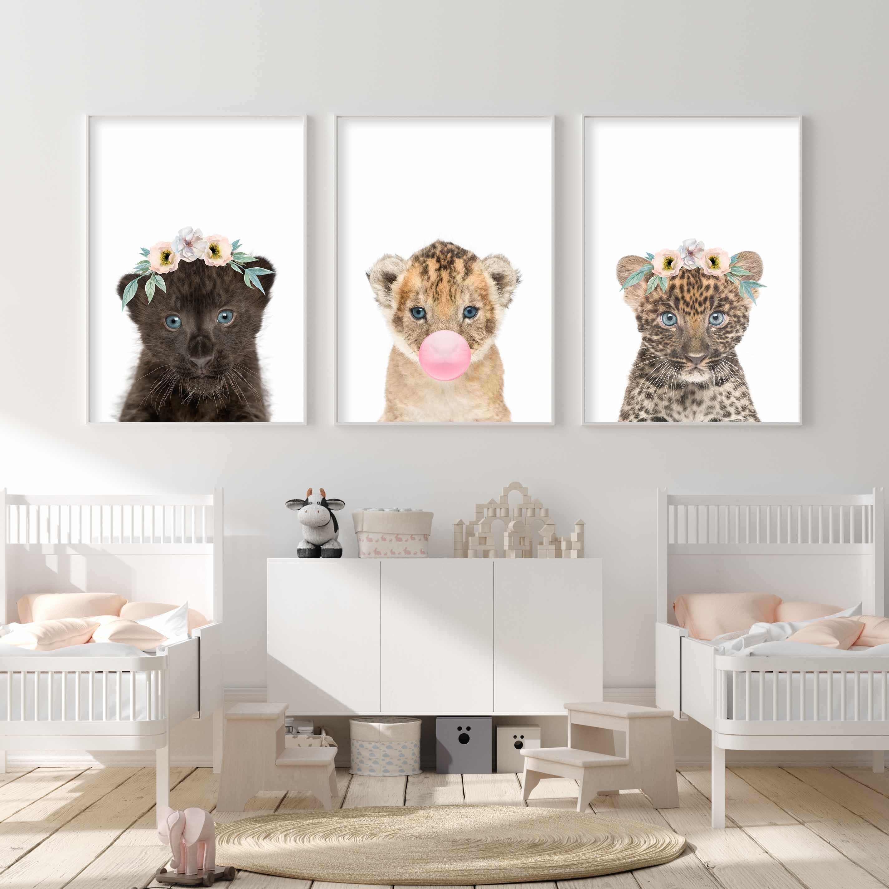 Little Lion Cub | Blowing Pink Bubble Art Print-PRINT-Olive et Oriel-Olive et Oriel-Buy-Australian-Art-Prints-Online-with-Olive-et-Oriel-Your-Artwork-Specialists-Austrailia-Decorate-With-Coastal-Photo-Wall-Art-Prints-From-Our-Beach-House-Artwork-Collection-Fine-Poster-and-Framed-Artwork