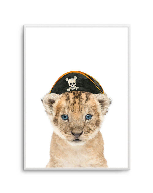 Little Lion Cub | Pirate Hat Art Print-PRINT-Olive et Oriel-Olive et Oriel-A5 | 5.8" x 8.3" | 14.8 x 21cm-Unframed Art Print-With White Border-Buy-Australian-Art-Prints-Online-with-Olive-et-Oriel-Your-Artwork-Specialists-Austrailia-Decorate-With-Coastal-Photo-Wall-Art-Prints-From-Our-Beach-House-Artwork-Collection-Fine-Poster-and-Framed-Artwork