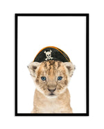 Little Lion Cub | Pirate Hat Art Print-PRINT-Olive et Oriel-Olive et Oriel-A5 | 5.8" x 8.3" | 14.8 x 21cm-Black-With White Border-Buy-Australian-Art-Prints-Online-with-Olive-et-Oriel-Your-Artwork-Specialists-Austrailia-Decorate-With-Coastal-Photo-Wall-Art-Prints-From-Our-Beach-House-Artwork-Collection-Fine-Poster-and-Framed-Artwork