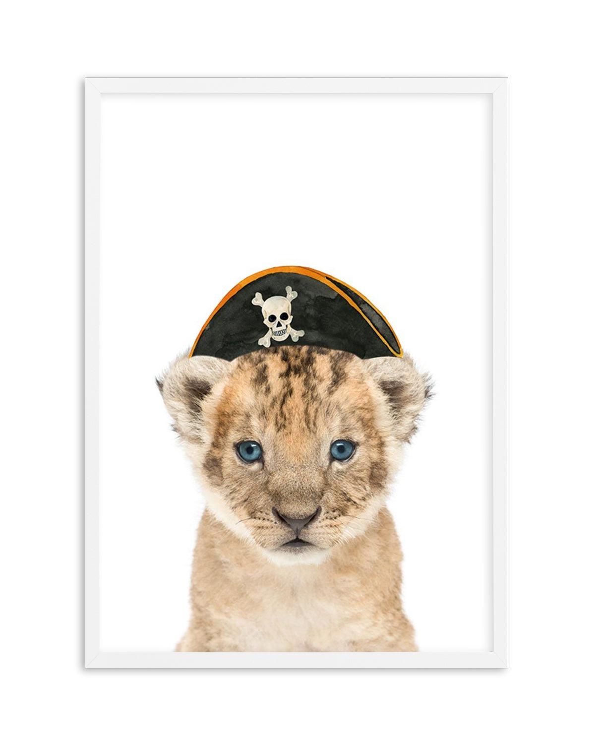 Little Lion Cub | Pirate Hat Art Print-PRINT-Olive et Oriel-Olive et Oriel-A5 | 5.8" x 8.3" | 14.8 x 21cm-White-With White Border-Buy-Australian-Art-Prints-Online-with-Olive-et-Oriel-Your-Artwork-Specialists-Austrailia-Decorate-With-Coastal-Photo-Wall-Art-Prints-From-Our-Beach-House-Artwork-Collection-Fine-Poster-and-Framed-Artwork