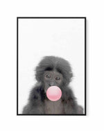 Little Monkey | Blowing Pink Bubble | Framed Canvas-CANVAS-You can shop wall art online with Olive et Oriel for everything from abstract art to fun kids wall art. Our beautiful modern art prints and canvas art are available from large canvas prints to wall art paintings and our proudly Australian artwork collection offers only the highest quality framed large wall art and canvas art Australia - You can buy fashion photography prints or Hampton print posters and paintings on canvas from Olive et 