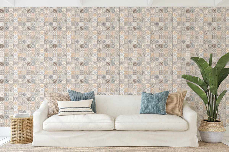 Little Moroccan Tiles Wallpaper - Olive et Oriel