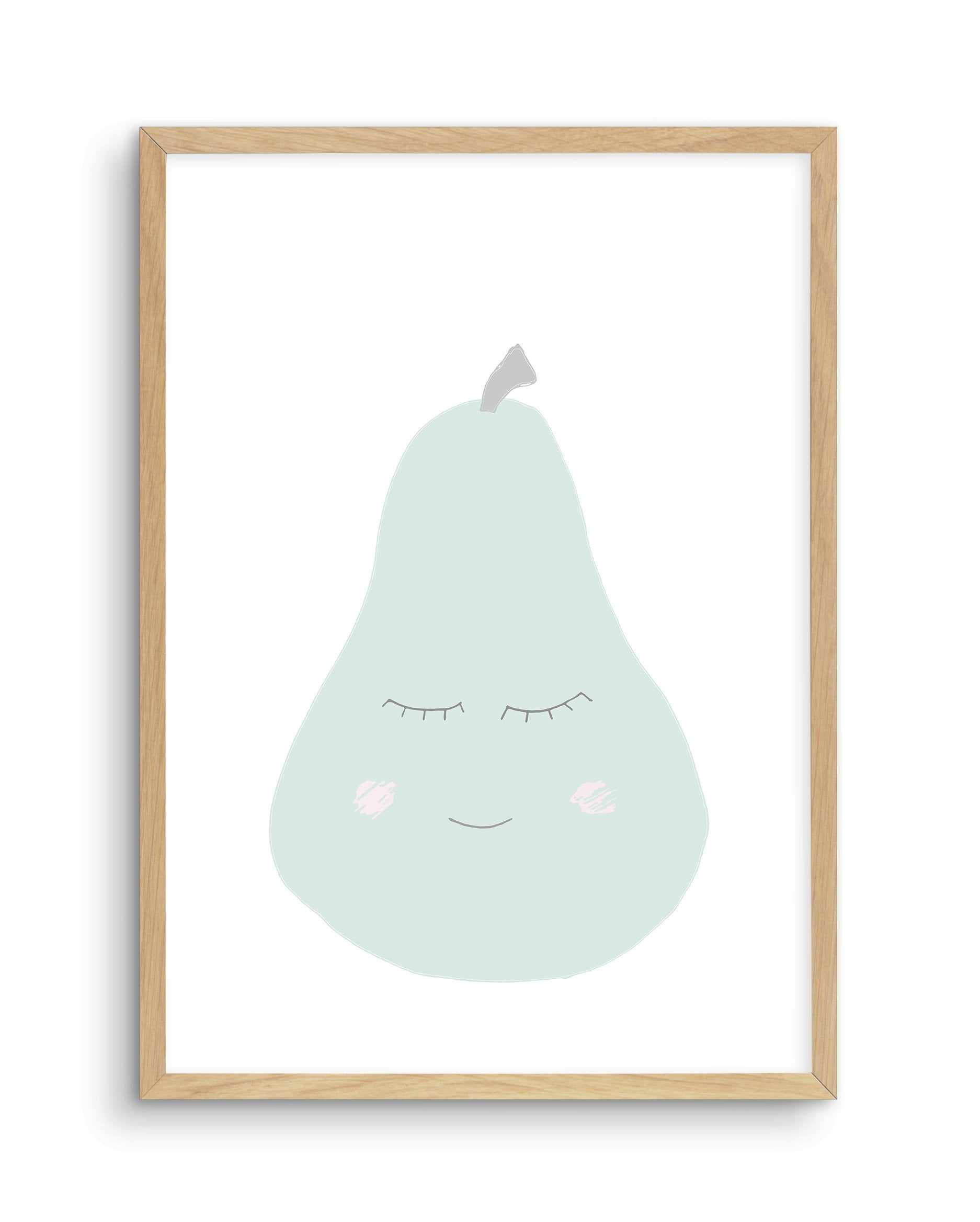 Little Pear Art Print-PRINT-Olive et Oriel-Olive et Oriel-A5 | 5.8" x 8.3" | 14.8 x 21cm-Oak-With White Border-Buy-Australian-Art-Prints-Online-with-Olive-et-Oriel-Your-Artwork-Specialists-Austrailia-Decorate-With-Coastal-Photo-Wall-Art-Prints-From-Our-Beach-House-Artwork-Collection-Fine-Poster-and-Framed-Artwork