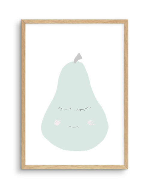 Little Pear Art Print-PRINT-Olive et Oriel-Olive et Oriel-A5 | 5.8" x 8.3" | 14.8 x 21cm-Oak-With White Border-Buy-Australian-Art-Prints-Online-with-Olive-et-Oriel-Your-Artwork-Specialists-Austrailia-Decorate-With-Coastal-Photo-Wall-Art-Prints-From-Our-Beach-House-Artwork-Collection-Fine-Poster-and-Framed-Artwork