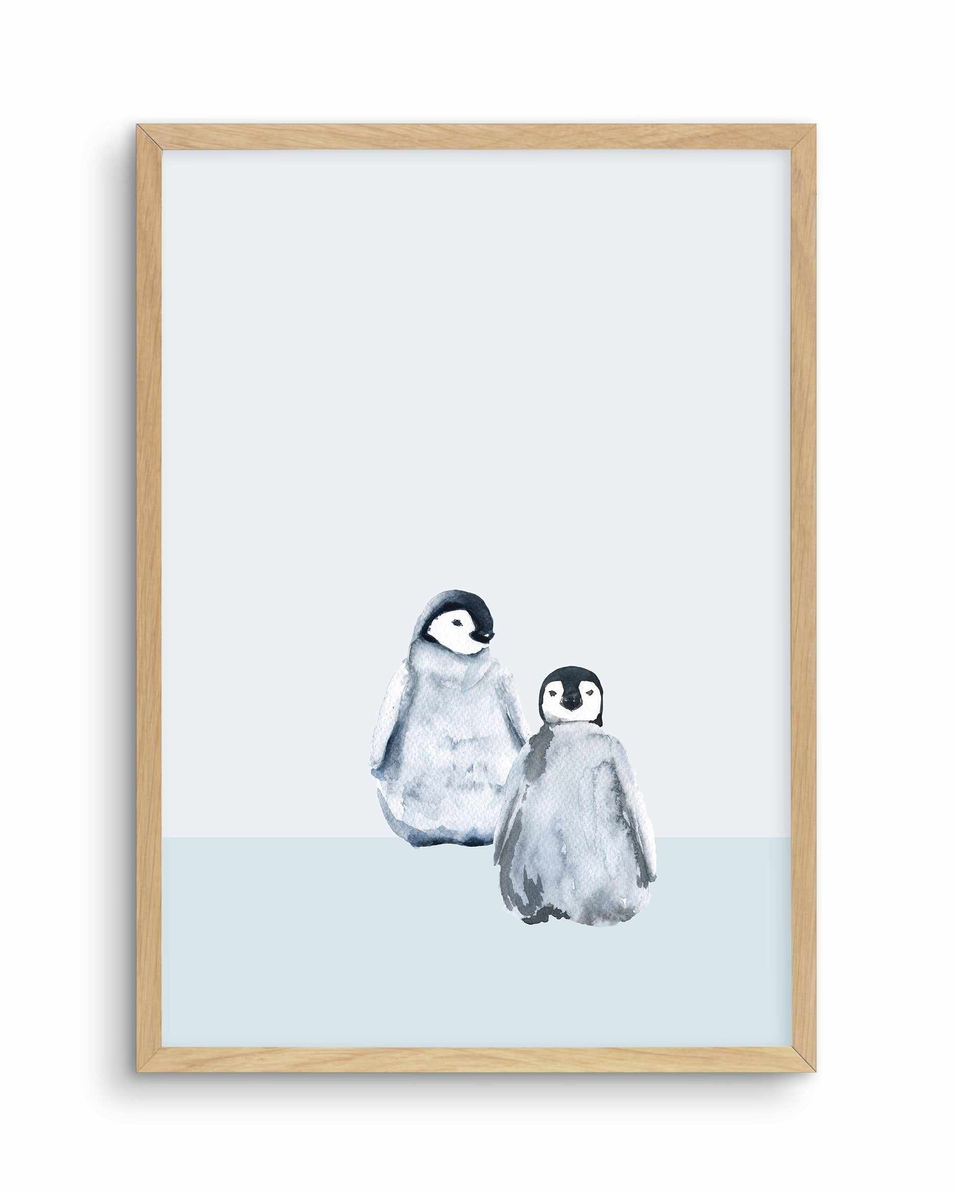 Little Penguins I Art Print-PRINT-Olive et Oriel-Olive et Oriel-A5 | 5.8" x 8.3" | 14.8 x 21cm-Oak-With White Border-Buy-Australian-Art-Prints-Online-with-Olive-et-Oriel-Your-Artwork-Specialists-Austrailia-Decorate-With-Coastal-Photo-Wall-Art-Prints-From-Our-Beach-House-Artwork-Collection-Fine-Poster-and-Framed-Artwork