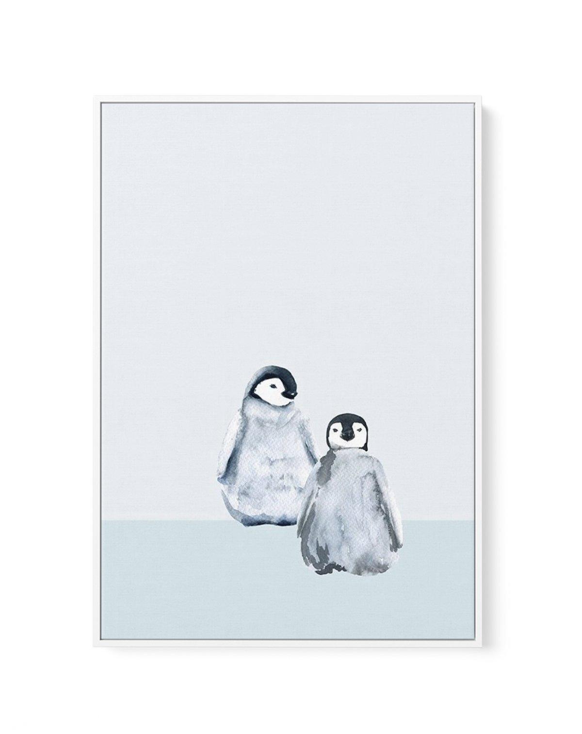 Little Penguins I | Framed Canvas-CANVAS-You can shop wall art online with Olive et Oriel for everything from abstract art to fun kids wall art. Our beautiful modern art prints and canvas art are available from large canvas prints to wall art paintings and our proudly Australian artwork collection offers only the highest quality framed large wall art and canvas art Australia - You can buy fashion photography prints or Hampton print posters and paintings on canvas from Olive et Oriel and have the