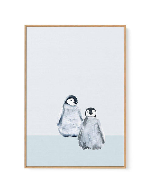 Little Penguins I | Framed Canvas-CANVAS-You can shop wall art online with Olive et Oriel for everything from abstract art to fun kids wall art. Our beautiful modern art prints and canvas art are available from large canvas prints to wall art paintings and our proudly Australian artwork collection offers only the highest quality framed large wall art and canvas art Australia - You can buy fashion photography prints or Hampton print posters and paintings on canvas from Olive et Oriel and have the