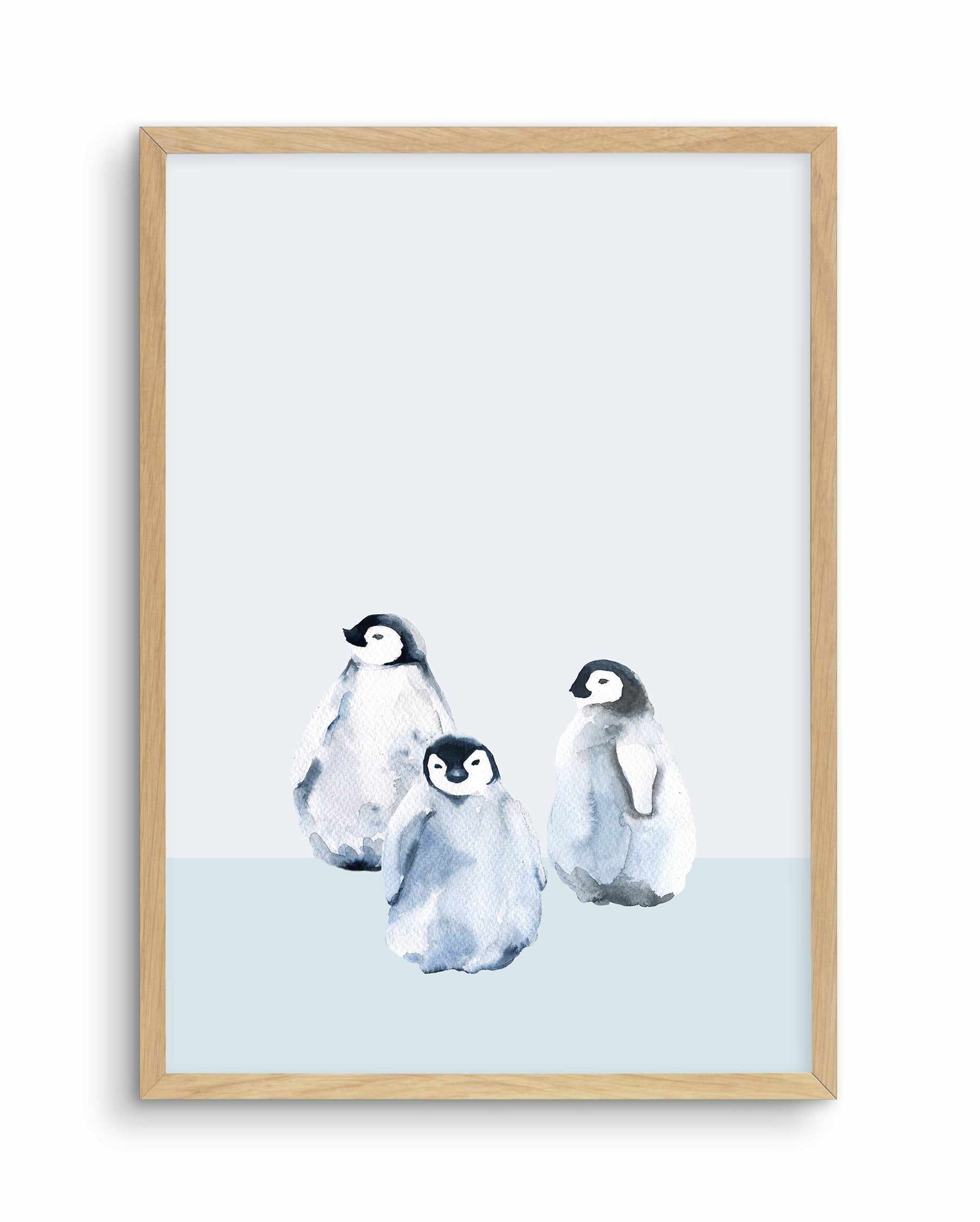 Little Penguins II Art Print-PRINT-Olive et Oriel-Olive et Oriel-A5 | 5.8" x 8.3" | 14.8 x 21cm-Oak-With White Border-Buy-Australian-Art-Prints-Online-with-Olive-et-Oriel-Your-Artwork-Specialists-Austrailia-Decorate-With-Coastal-Photo-Wall-Art-Prints-From-Our-Beach-House-Artwork-Collection-Fine-Poster-and-Framed-Artwork