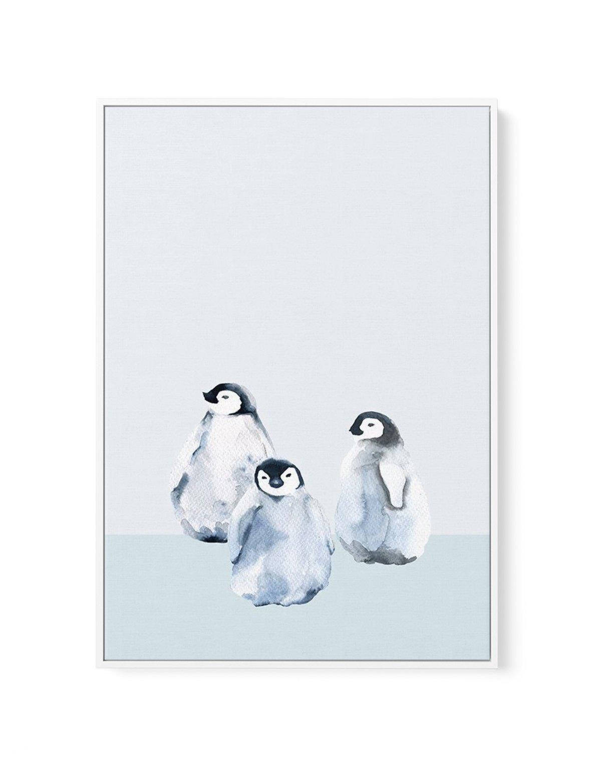 Little Penguins II | Framed Canvas-CANVAS-You can shop wall art online with Olive et Oriel for everything from abstract art to fun kids wall art. Our beautiful modern art prints and canvas art are available from large canvas prints to wall art paintings and our proudly Australian artwork collection offers only the highest quality framed large wall art and canvas art Australia - You can buy fashion photography prints or Hampton print posters and paintings on canvas from Olive et Oriel and have th