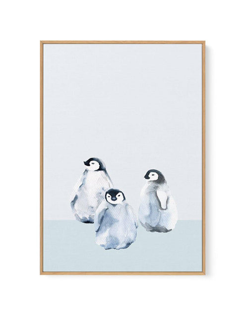 Little Penguins II | Framed Canvas-CANVAS-You can shop wall art online with Olive et Oriel for everything from abstract art to fun kids wall art. Our beautiful modern art prints and canvas art are available from large canvas prints to wall art paintings and our proudly Australian artwork collection offers only the highest quality framed large wall art and canvas art Australia - You can buy fashion photography prints or Hampton print posters and paintings on canvas from Olive et Oriel and have th