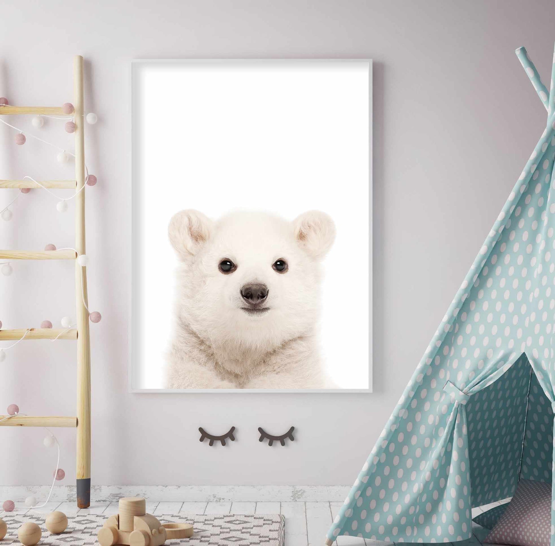 Little Polar Bear Art Print-PRINT-Olive et Oriel-Olive et Oriel-Buy-Australian-Art-Prints-Online-with-Olive-et-Oriel-Your-Artwork-Specialists-Austrailia-Decorate-With-Coastal-Photo-Wall-Art-Prints-From-Our-Beach-House-Artwork-Collection-Fine-Poster-and-Framed-Artwork