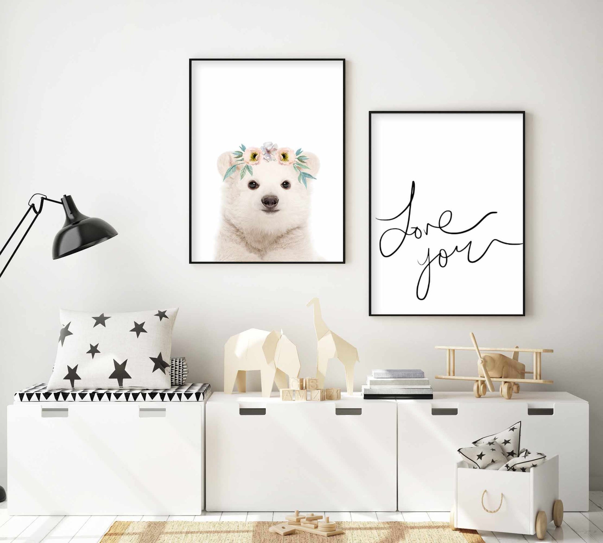 Little Polar Bear | Flower Crown Art Print-PRINT-Olive et Oriel-Olive et Oriel-Buy-Australian-Art-Prints-Online-with-Olive-et-Oriel-Your-Artwork-Specialists-Austrailia-Decorate-With-Coastal-Photo-Wall-Art-Prints-From-Our-Beach-House-Artwork-Collection-Fine-Poster-and-Framed-Artwork