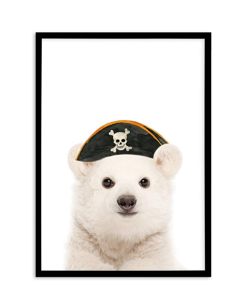 Little Polar Bear | Pirate Hat Art Print-PRINT-Olive et Oriel-Olive et Oriel-A5 | 5.8" x 8.3" | 14.8 x 21cm-Black-With White Border-Buy-Australian-Art-Prints-Online-with-Olive-et-Oriel-Your-Artwork-Specialists-Austrailia-Decorate-With-Coastal-Photo-Wall-Art-Prints-From-Our-Beach-House-Artwork-Collection-Fine-Poster-and-Framed-Artwork