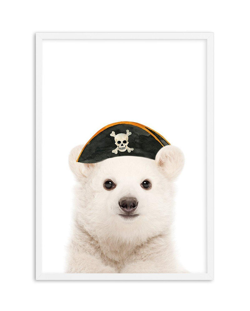 Little Polar Bear | Pirate Hat Art Print-PRINT-Olive et Oriel-Olive et Oriel-A5 | 5.8" x 8.3" | 14.8 x 21cm-White-With White Border-Buy-Australian-Art-Prints-Online-with-Olive-et-Oriel-Your-Artwork-Specialists-Austrailia-Decorate-With-Coastal-Photo-Wall-Art-Prints-From-Our-Beach-House-Artwork-Collection-Fine-Poster-and-Framed-Artwork