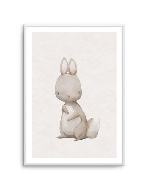 Little Rabbit Art Print-PRINT-Olive et Oriel-Olive et Oriel-A5 | 5.8" x 8.3" | 14.8 x 21cm-Unframed Art Print-With White Border-Buy-Australian-Art-Prints-Online-with-Olive-et-Oriel-Your-Artwork-Specialists-Austrailia-Decorate-With-Coastal-Photo-Wall-Art-Prints-From-Our-Beach-House-Artwork-Collection-Fine-Poster-and-Framed-Artwork
