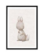 Little Rabbit Art Print-PRINT-Olive et Oriel-Olive et Oriel-A5 | 5.8" x 8.3" | 14.8 x 21cm-Black-With White Border-Buy-Australian-Art-Prints-Online-with-Olive-et-Oriel-Your-Artwork-Specialists-Austrailia-Decorate-With-Coastal-Photo-Wall-Art-Prints-From-Our-Beach-House-Artwork-Collection-Fine-Poster-and-Framed-Artwork