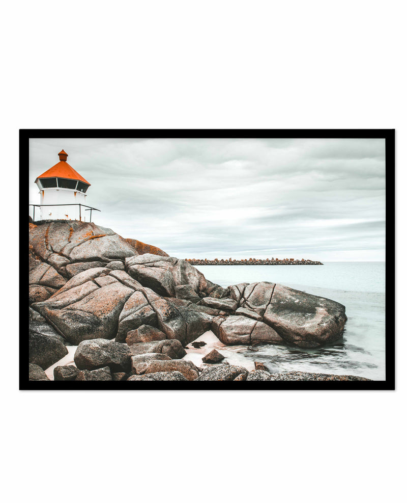 Little Red Lighthouse Art Print-PRINT-Olive et Oriel-Olive et Oriel-A5 | 5.8" x 8.3" | 14.8 x 21cm-Black-With White Border-Buy-Australian-Art-Prints-Online-with-Olive-et-Oriel-Your-Artwork-Specialists-Austrailia-Decorate-With-Coastal-Photo-Wall-Art-Prints-From-Our-Beach-House-Artwork-Collection-Fine-Poster-and-Framed-Artwork