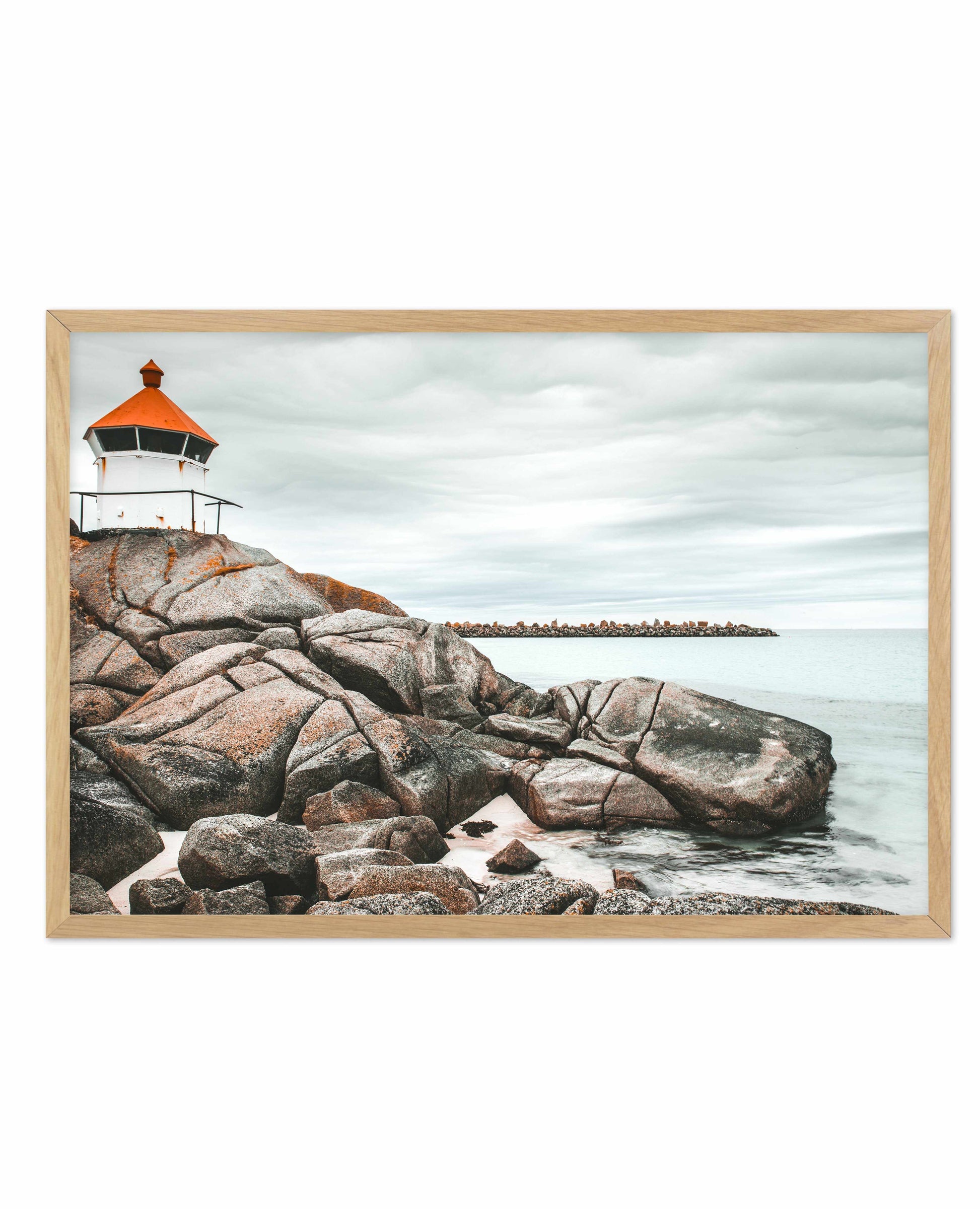 Little Red Lighthouse Art Print-PRINT-Olive et Oriel-Olive et Oriel-A5 | 5.8" x 8.3" | 14.8 x 21cm-Oak-With White Border-Buy-Australian-Art-Prints-Online-with-Olive-et-Oriel-Your-Artwork-Specialists-Austrailia-Decorate-With-Coastal-Photo-Wall-Art-Prints-From-Our-Beach-House-Artwork-Collection-Fine-Poster-and-Framed-Artwork